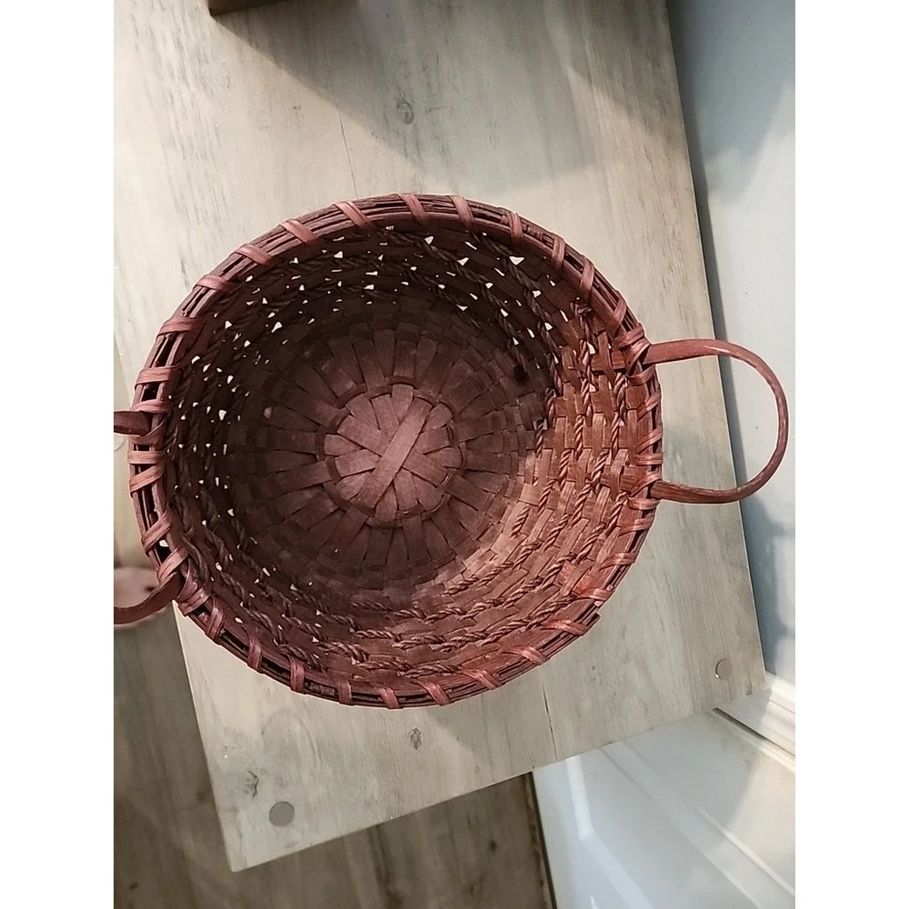Vintage Basket Basketville Putney, VT Red Rope 2 Handles 10